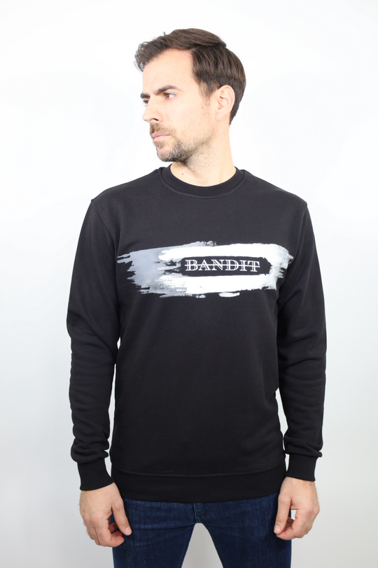 Sweatshirt "Painted Trail" – Trace de Créativité-Noir