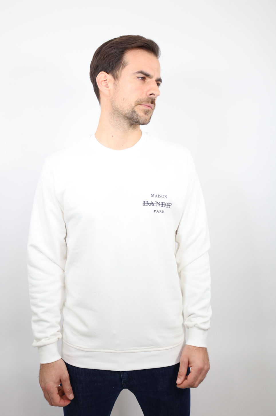 Sweatshirt "Artistic Echo" – Orange Urbain-Blanc