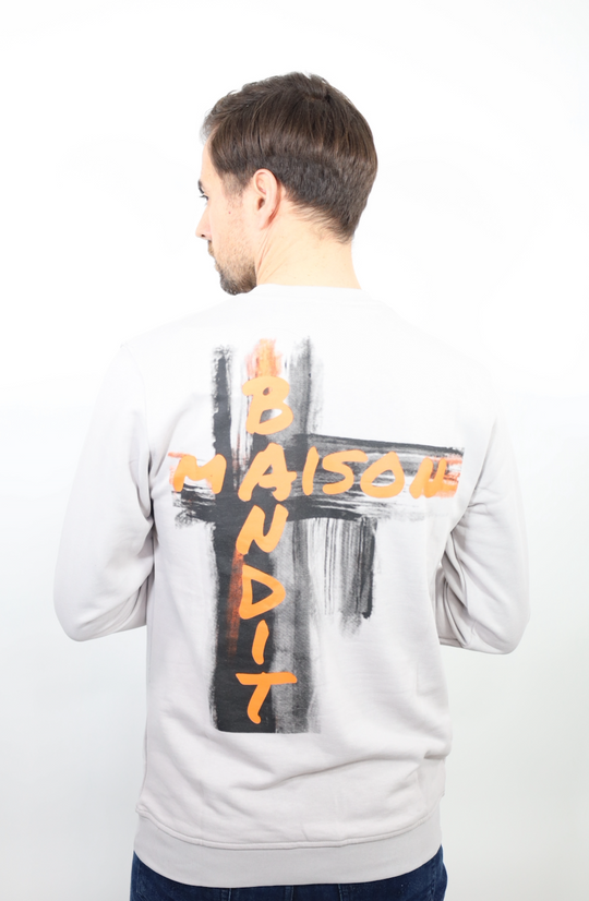 Sweatshirt "Artistic Echo" – Orange Urbain-Gris